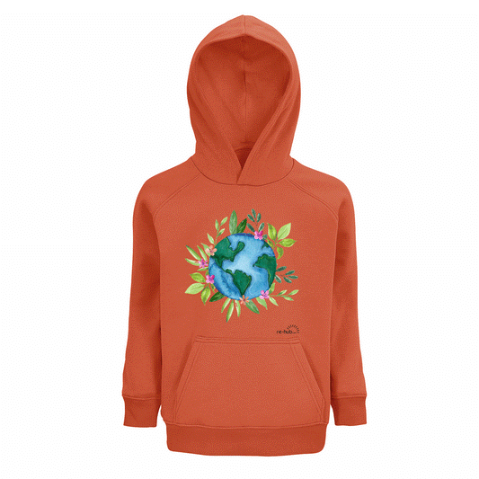KINDER-SWEATSHIRT WELT MOTIV 80 % Bio-Baumwolle – 20 % recyceltes Polyester
