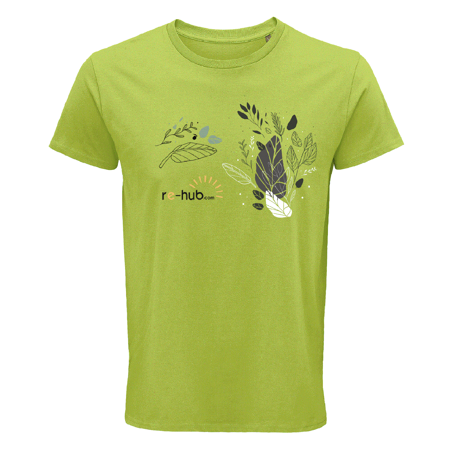 DAMEN T-SHIRT  BLÄTTER MOTIV 100 % Bio-Baumwolle