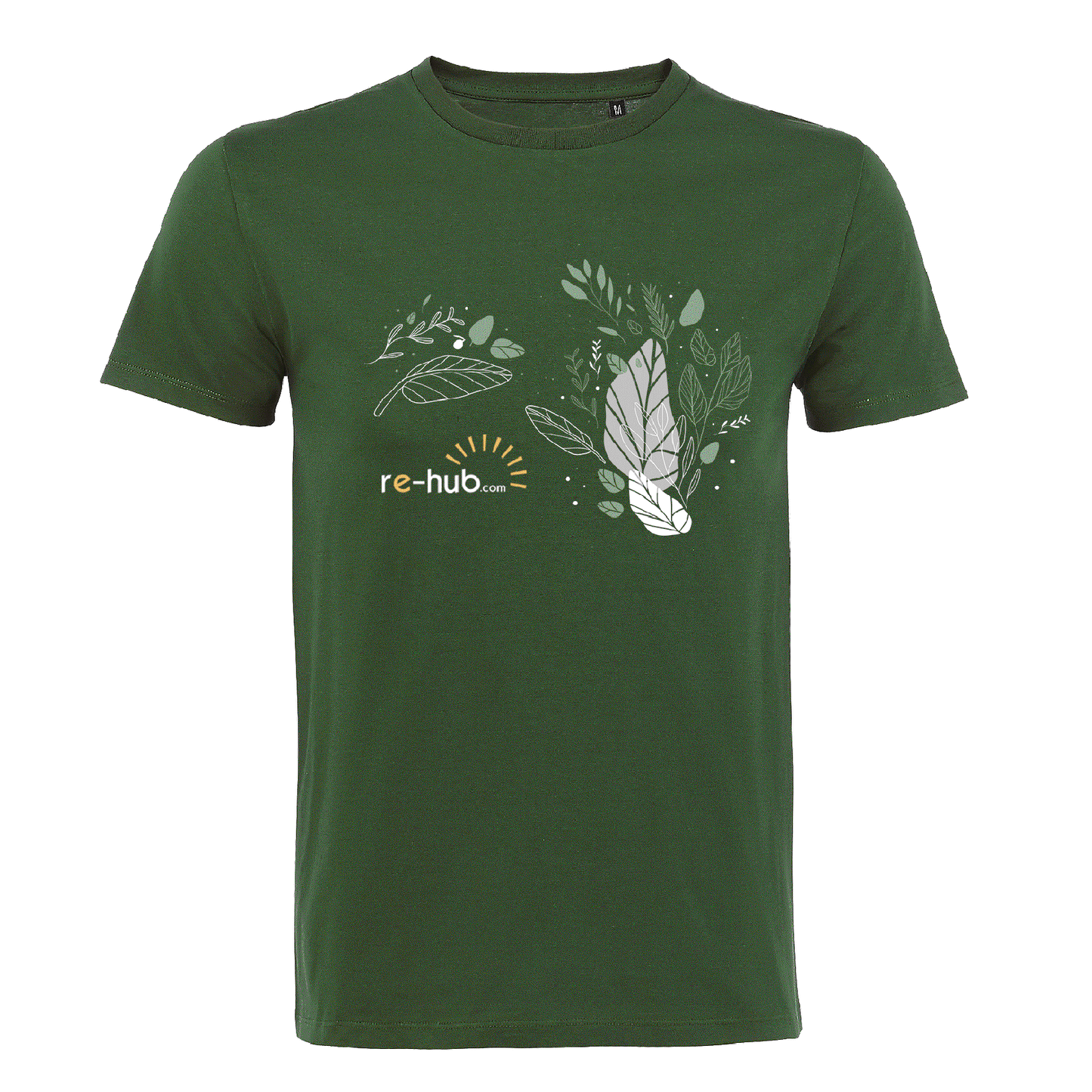 DAMEN T-SHIRT  BLÄTTER MOTIV 100 % Bio-Baumwolle