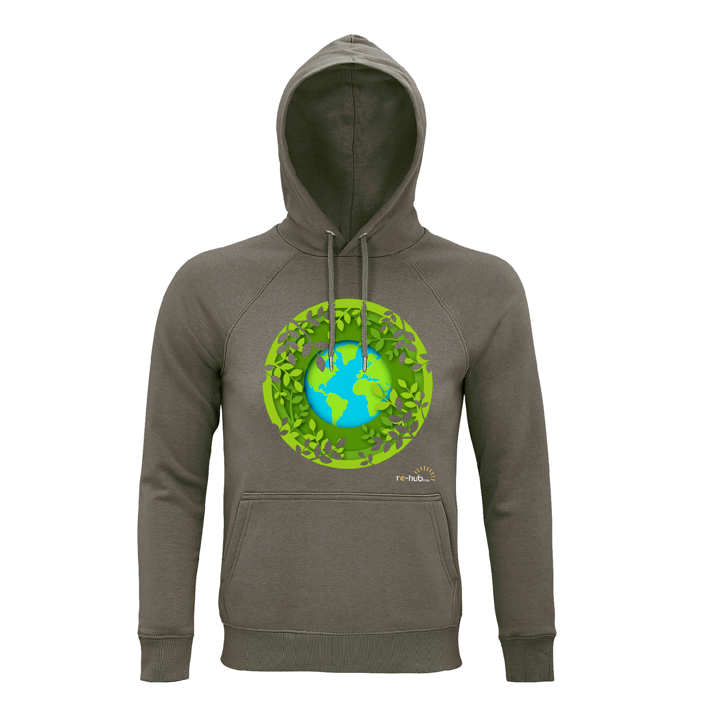 DAMEN SWEATSHIRT GRÜN WELT MOTIV 80 % Bio-Baumwolle – 20 % recyceltes Polyester.