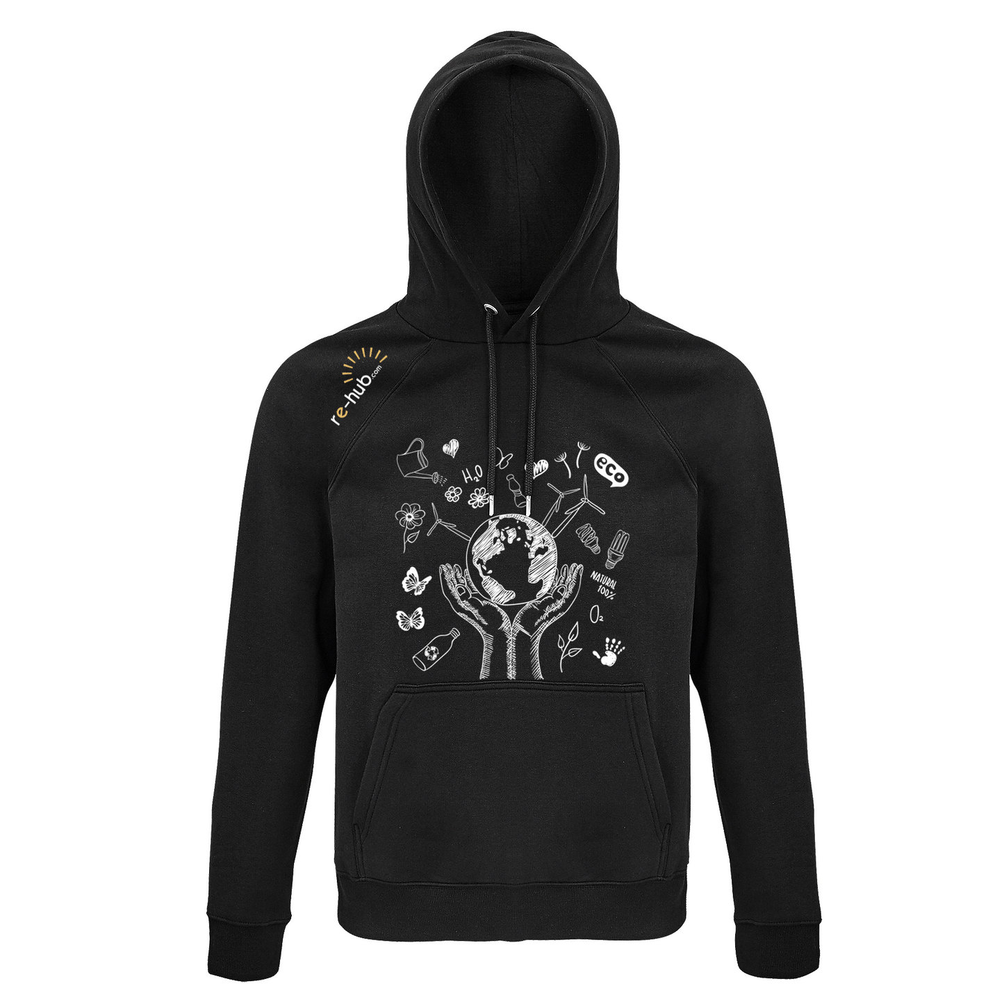 HERREN SWEATSHIRT HÄNDE MOTIV 80 % Bio-Baumwolle – 20 % recyceltes Polyester.