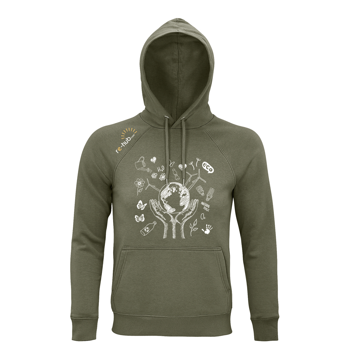 HERREN SWEATSHIRT HÄNDE MOTIV 80 % Bio-Baumwolle – 20 % recyceltes Polyester.