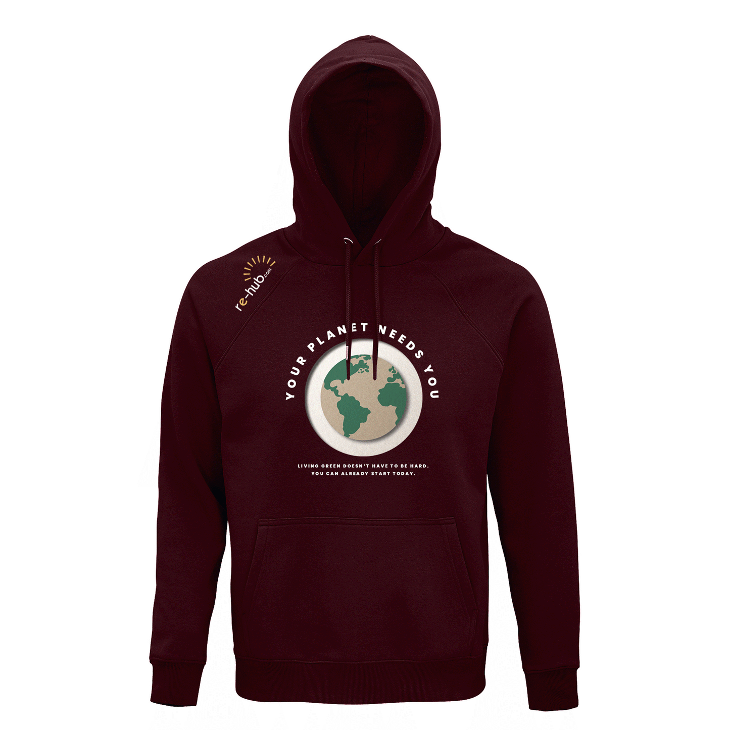 MEN'S YOUR PLANET HOODIE organic cotton and polyester.