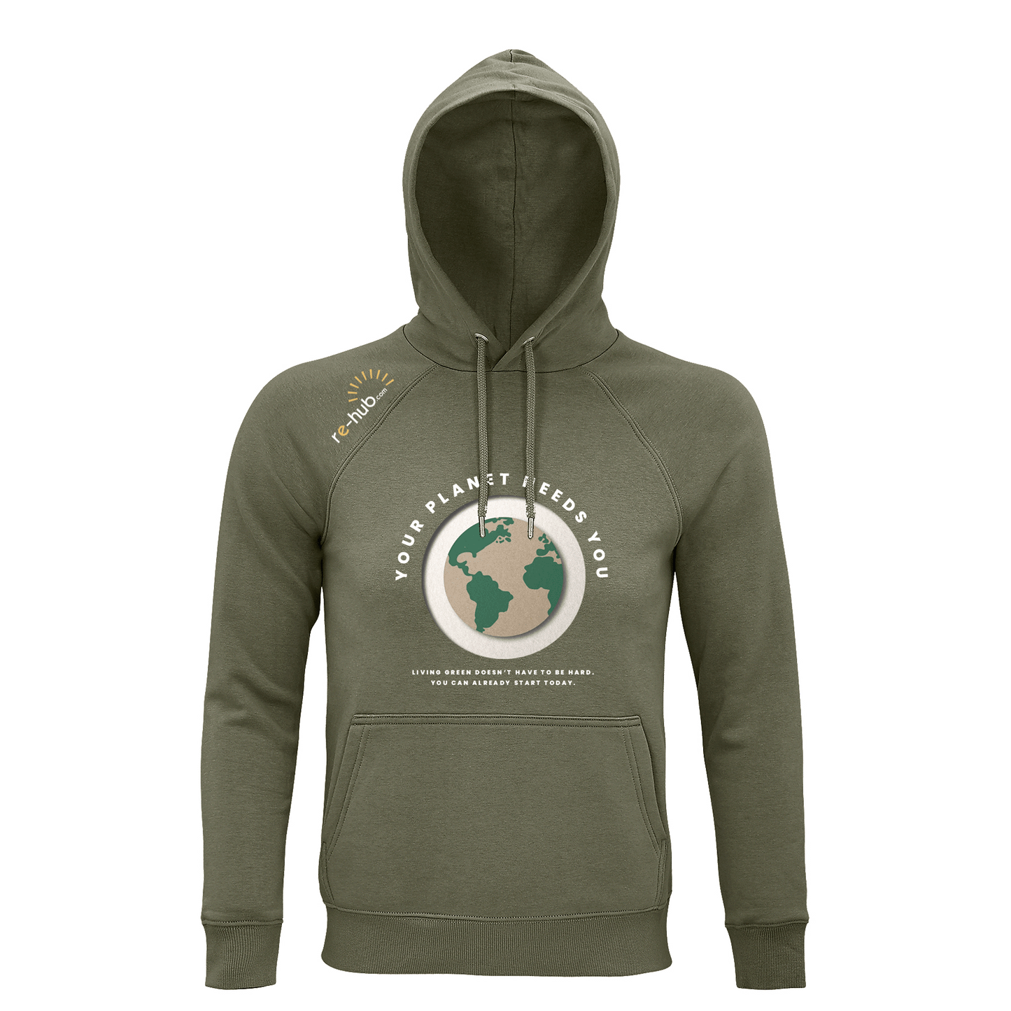 MEN'S YOUR PLANET HOODIE organic cotton and polyester.