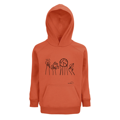 CHILDREN 'S HANDS HOODIE  80% organic cotton - 20% recycled polyester.