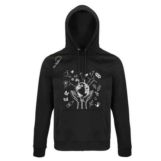 MEN'S PLANET HANDS HOODIE 80% organic cotton - 20% recycled polyester