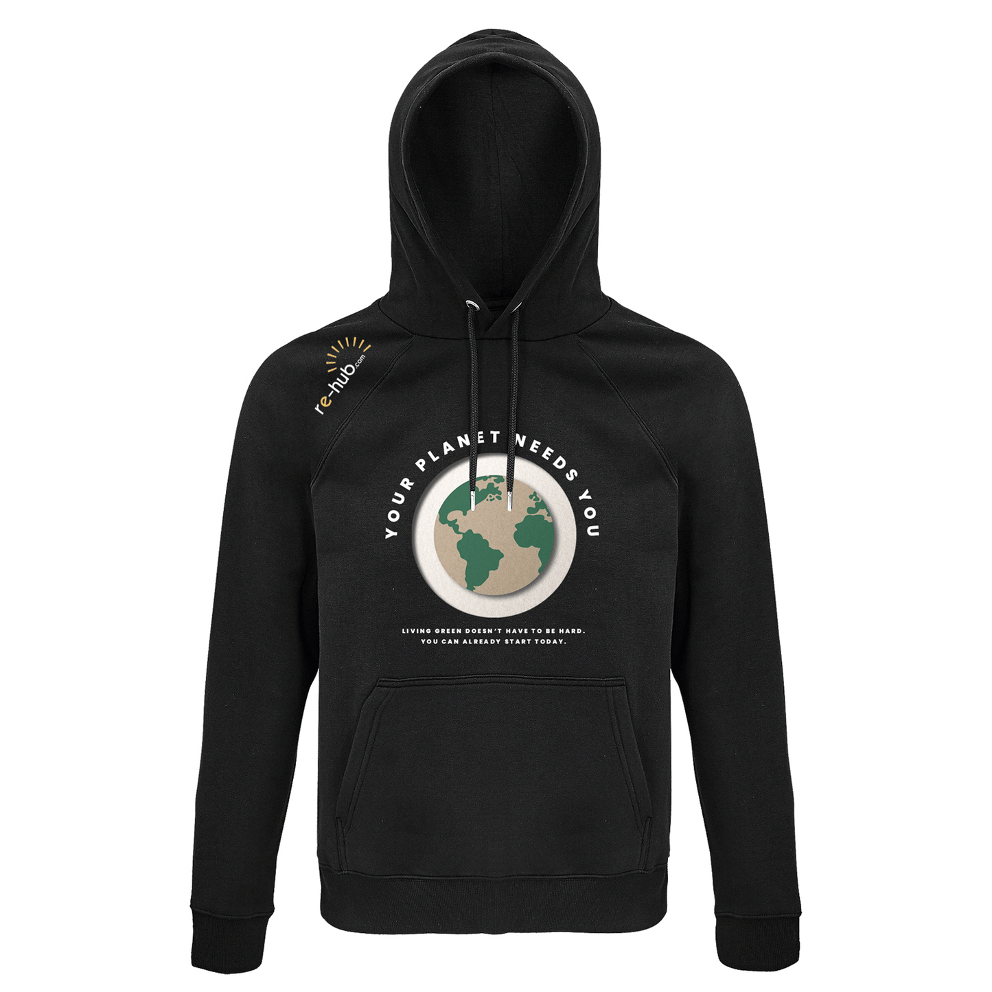 MEN'S YOUR PLANET HOODIE organic cotton and polyester.