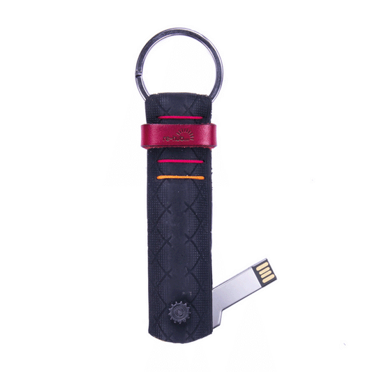 KEYRING WITH USB STICK recycled bicycle tyre